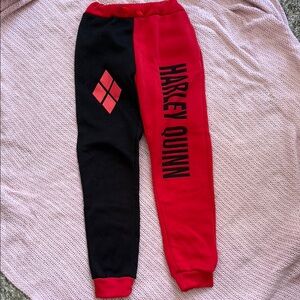 Women’s Harley Quinn Fleece Red and Black Joggers